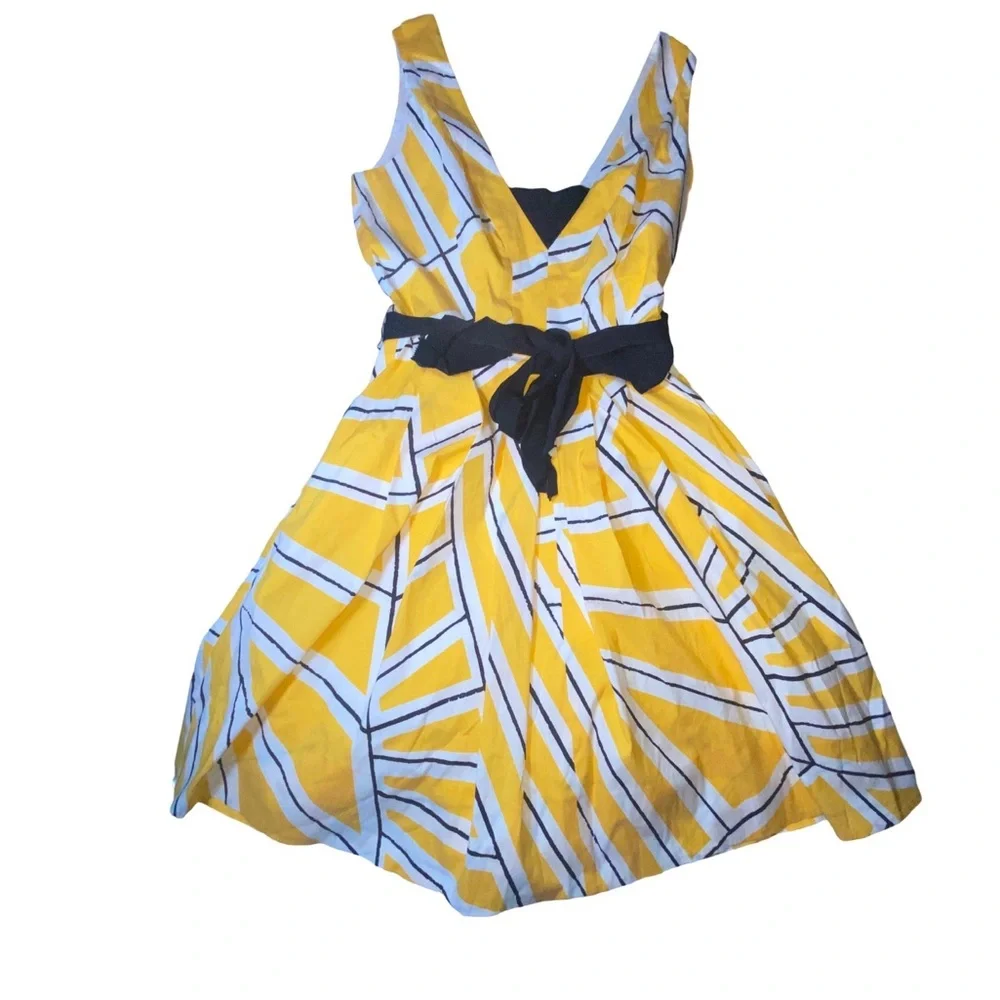 Diane Von Furstenberg Yellow and Black Mini Dress‎